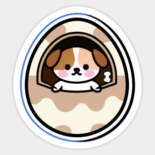 Dog in The Egg Sticker